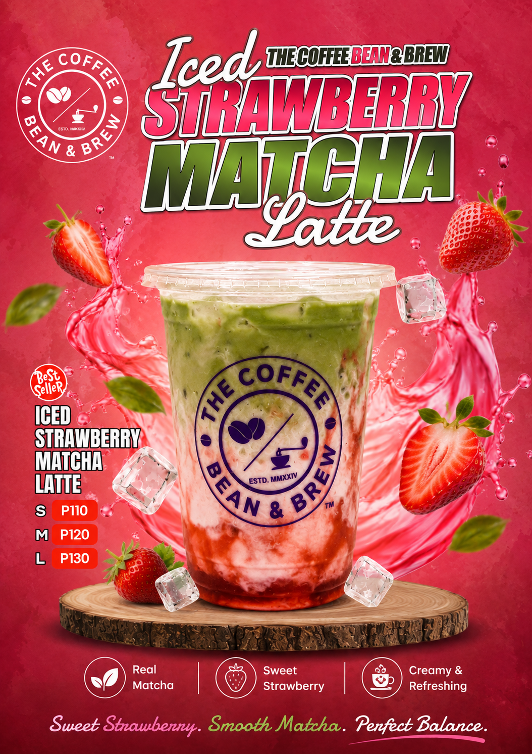 Iced Strawberry Matcha Latte